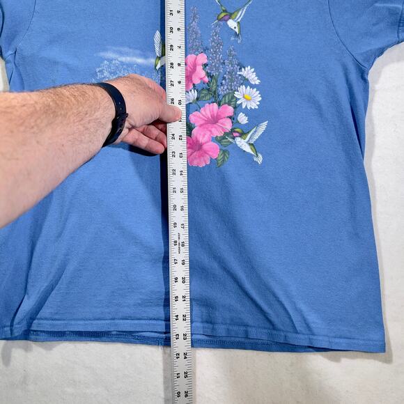 Country Store Hummingbirds T-Shirt Woman's Large Floral Bird Graphic Cottage - Picture 7 of 8
